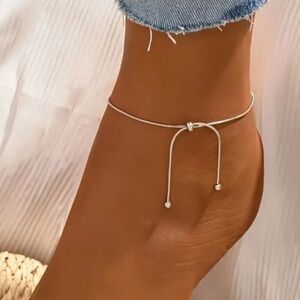 NEW Silver Plated Chain Beaded Anklet bracelet